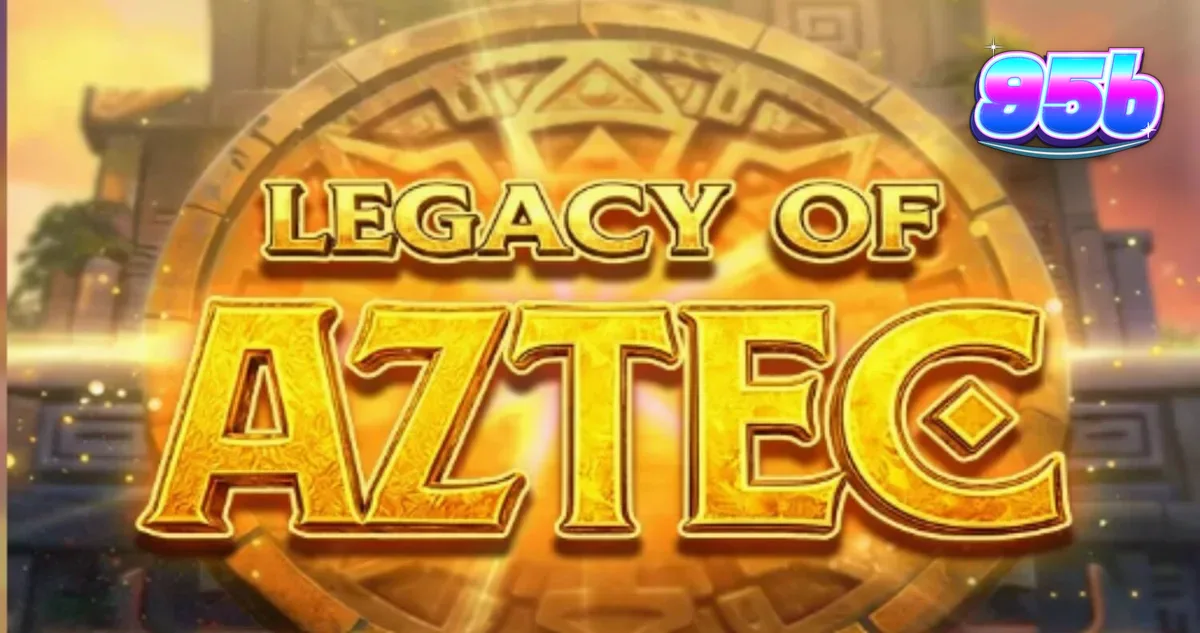 Visual detalhado do jogo Legacy of Aztec com símbolos astecas e selva ao fundo